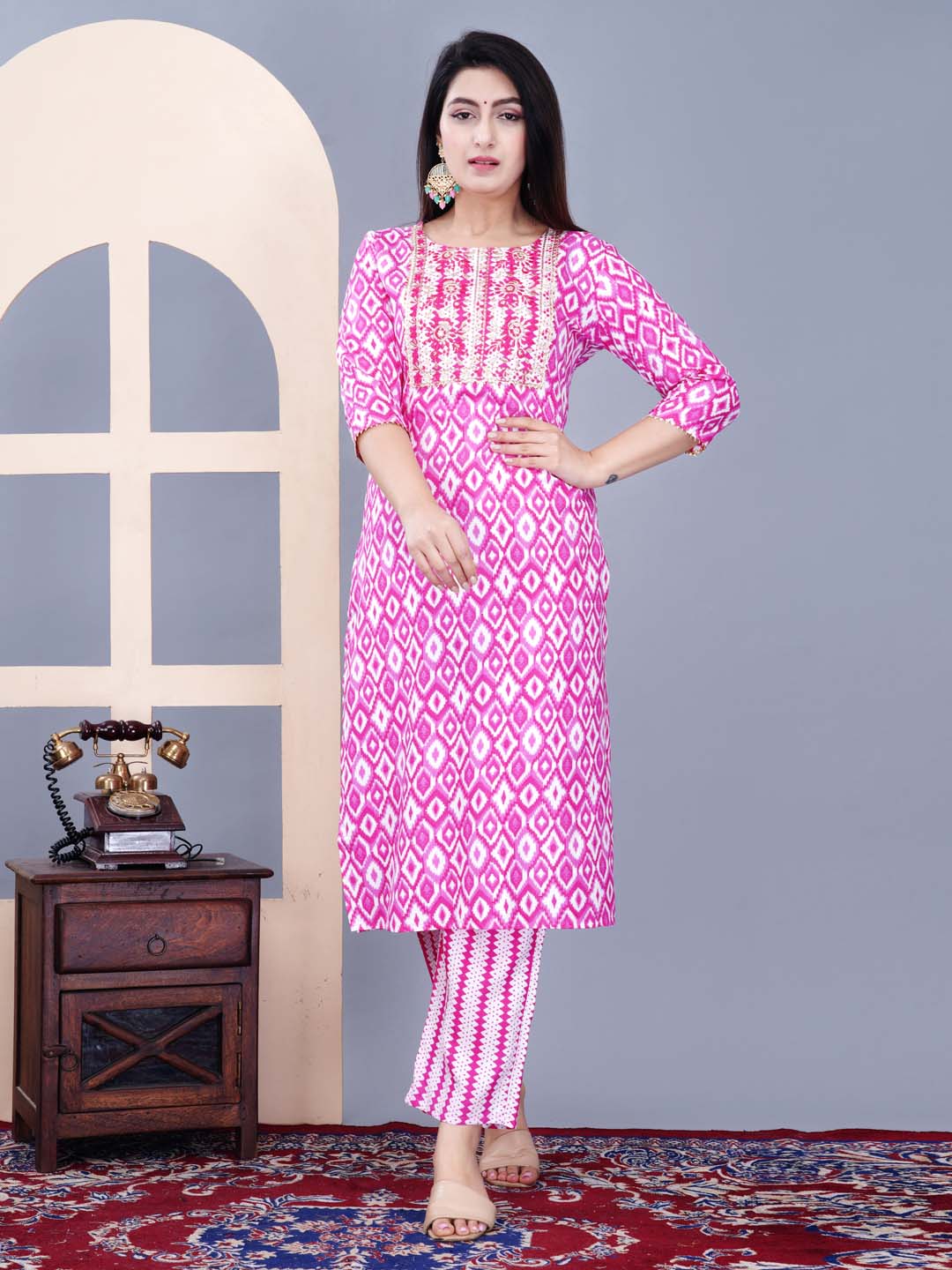 Printed Cotton Kurta Set