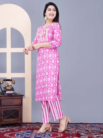 Printed Cotton Kurta Set