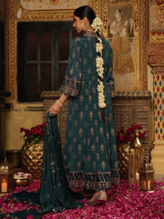 Printed Chinnon Kurta With Pants & Dupatta