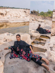 Printed Crepe Kaftan With Pants