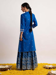 Neck Embroidered Cotton Kurti With Garara & Dupatta