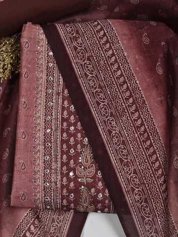 Digital Printed Chanderi Unstitched Suit Piece With Dupatta