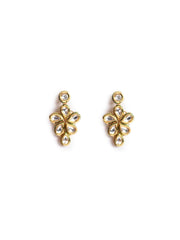Golden & White Kundan Necklace Set With Earrings