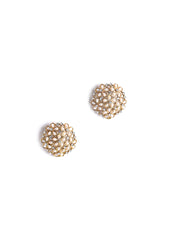 Gold & White Stud Earrings