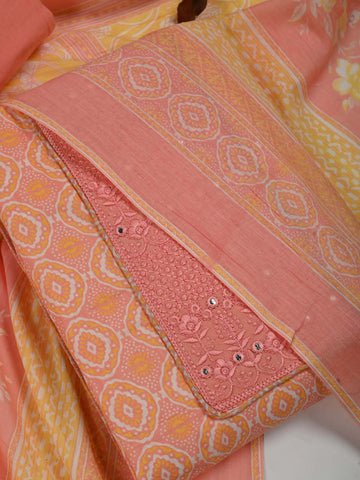 Printed Cotton Unstitched Suit Piece With Dupatta