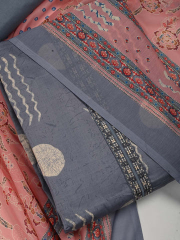 Printed Cotton Unstitched Suit Piece With Dupatta