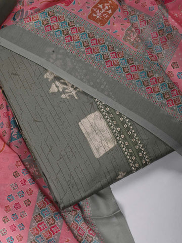 Printed Cotton Unstitched Suit Piece With Dupatta