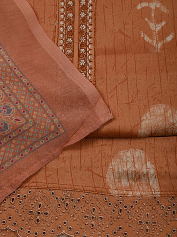 Printed Cotton Unstitched Suit Piece With Dupatta