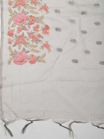 Booti Embroidered Organza Unstitched Suit Piece With Dupatta