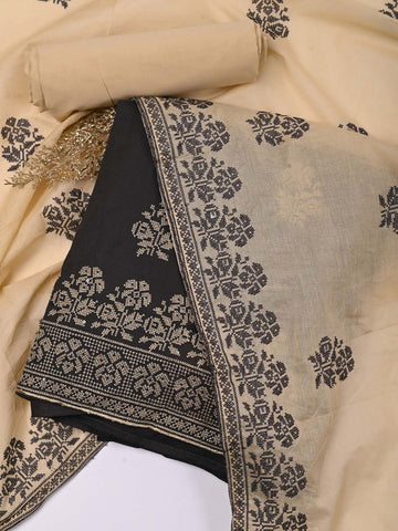 Ghera Booti Cotton Unstitched Suit Piece With Dupatta