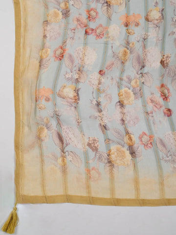 Floral Printed Muslin Unstitched Suit Piece With Dupatta