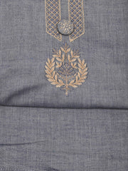 Neck Embroidered Chanderi Unstitched Suit Piece With Dupatta