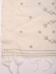 Neck Embroidered Chanderi Unstitched Suit Piece With Dupatta
