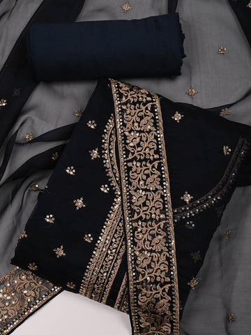 Ghera Embroidered Organza Unstitched Suit Piece With Dupatta