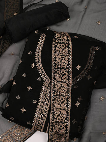 Ghera Embroidered Organza Unstitched Suit Piece With Dupatta
