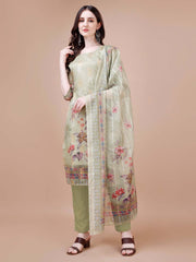 Printed Chanderi Stitched Suit Set