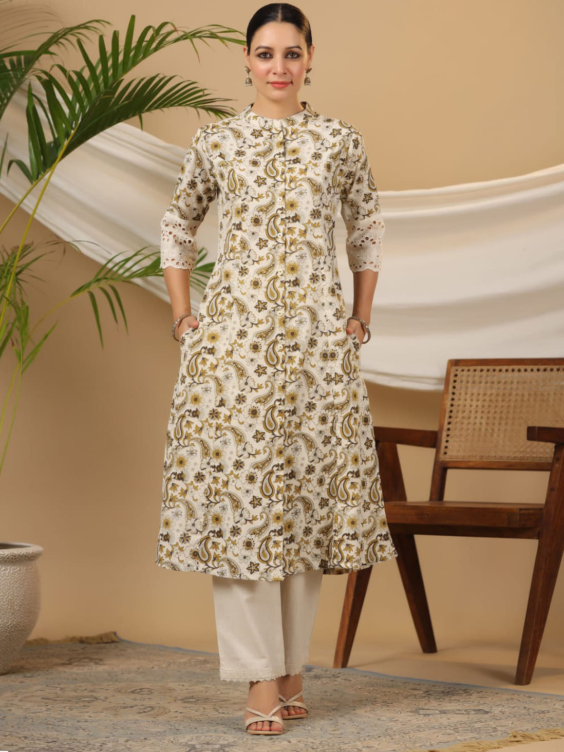 Printed Cotton Kurta Set
