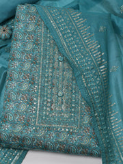 Neck Embroidery Printed Cotton Unstitched Suit Piece With Dupatta
