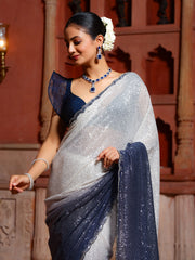 Sequin Embroidery Lycra Saree