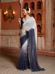 Sequin Embroidery Lycra Saree