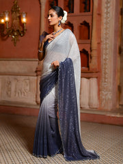 Sequin Embroidery Lycra Saree