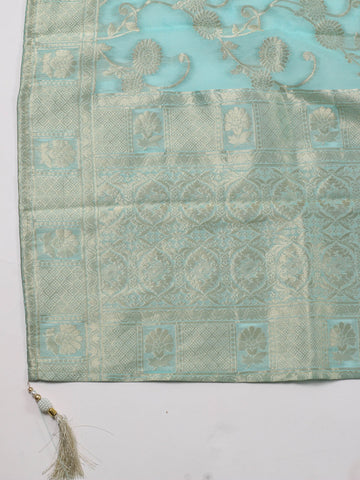 Booti Woven Chanderi Unstitched Suit Piece With Dupatta