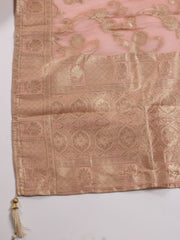 Neck Patti Woven Chanderi Unstitched Suit Piece With Dupatta