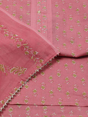 Neck Patti Printed Cotton Unstitched Suit Piece With Dupatta