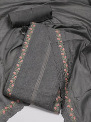 Panel Embroidery Chanderi Unstitched Suit Piece With Dupatta