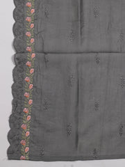 Panel Embroidery Chanderi Unstitched Suit Piece With Dupatta