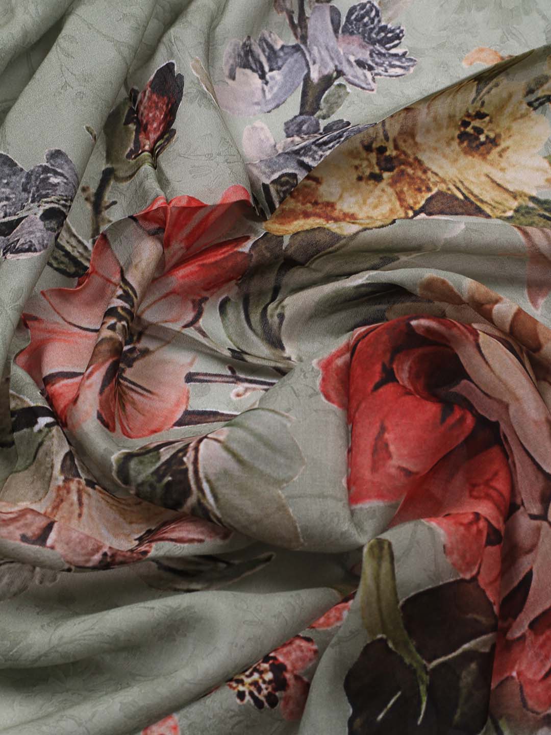 Printed Muslin Unstitched Suit With Dupatta