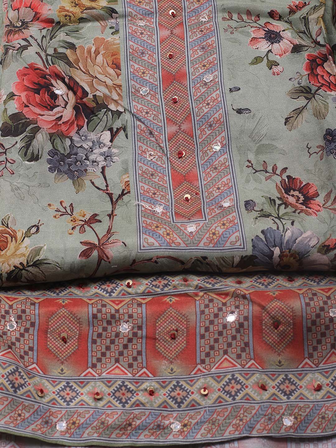 Printed Muslin Unstitched Suit With Dupatta