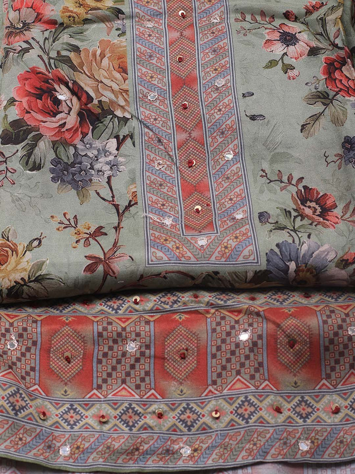 Printed Muslin Unstitched Suit With Dupatta