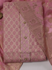 Neck Patti Woven Chanderi Unstitched Suit Piece With Dupatta