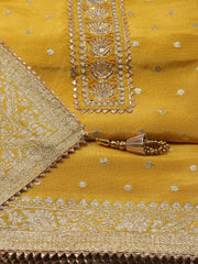 Neck Embroidered Handloom Unstitched Suit Piece With Dupatta