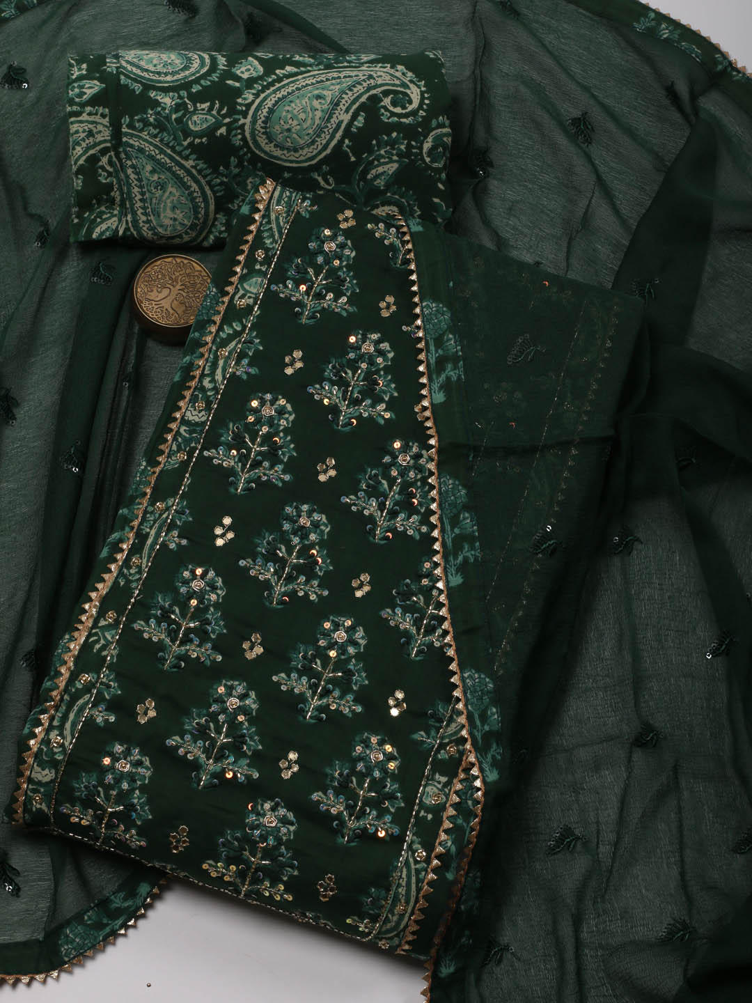 Printed Cotton Unstitched Suit Piece With Dupatta