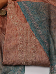 Printed Chanderi Unstitched Suit Piece With Dupatta