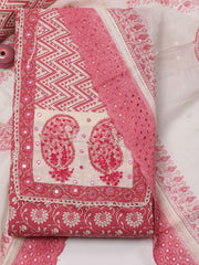 Printed Cotton Unstitched Suit Piece With Dupatta