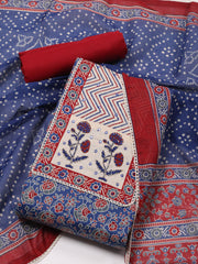 Printed Cotton Unstitched Suit Piece With Dupatta