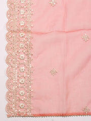 Neck With Ghera Chanderi Unstitched Suit Piece With Dupatta