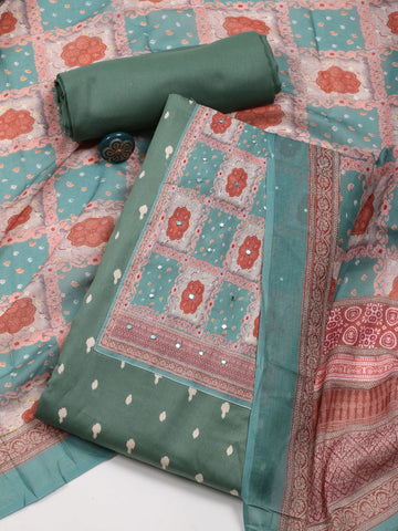 Schiffli Printed Cotton Unstitched Suit Piece With Dupatta