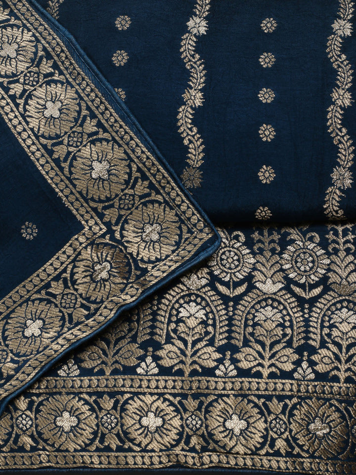 Woven Design Chanderi Unstitched Suit With Dupatta