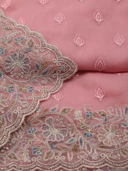 Border With Booti Embroidered Georgette Unstitched Suit Piece With Dupatta