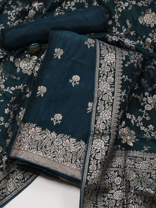 Woven Chanderi Unstitched Suit Piece With Dupatta