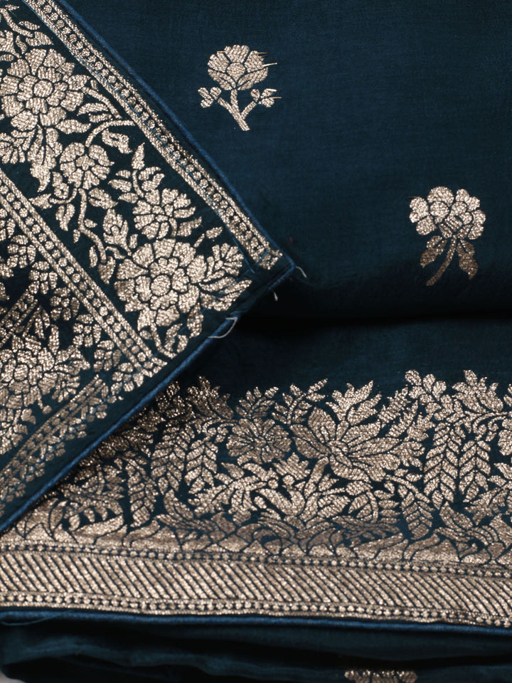Woven Chanderi Unstitched Suit Piece With Dupatta