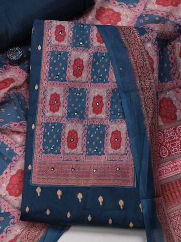 Schiffli Printed Cotton Unstitched Suit Piece With Dupatta