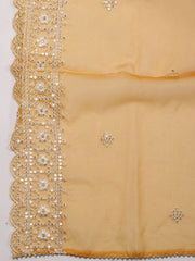 Neck With Ghera Chanderi Unstitched Suit Piece With Dupatta