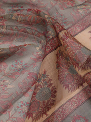 Neck Embroidered Chanderi Unstitched Suit Piece With Dupatta