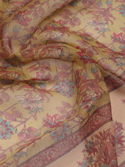 Neck Embroidered Chanderi Unstitched Suit Piece With Dupatta