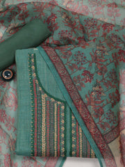 Neck Embroidered Chanderi Unstitched Suit Piece With Dupatta